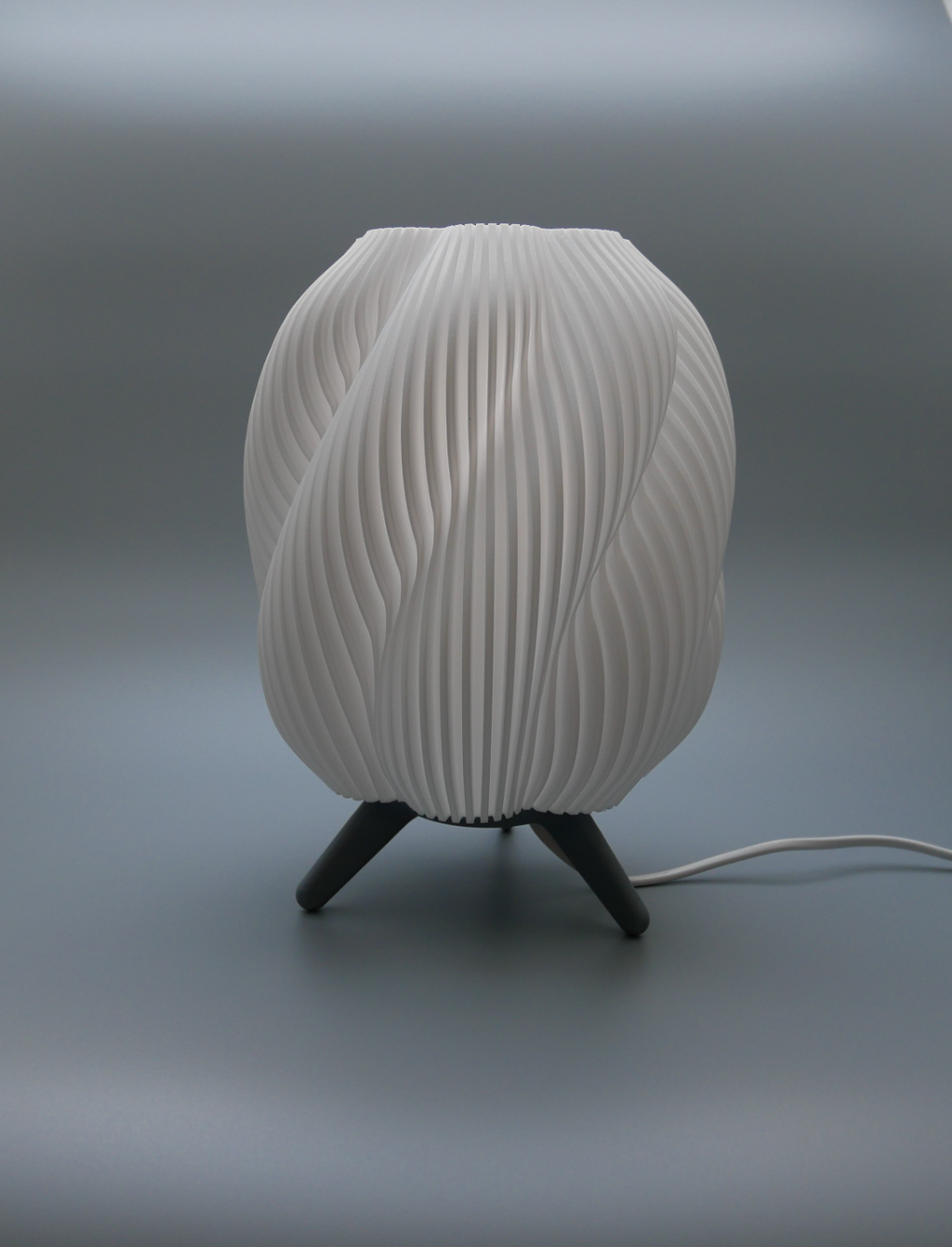 3D Printed Night Light - Striped Swirl