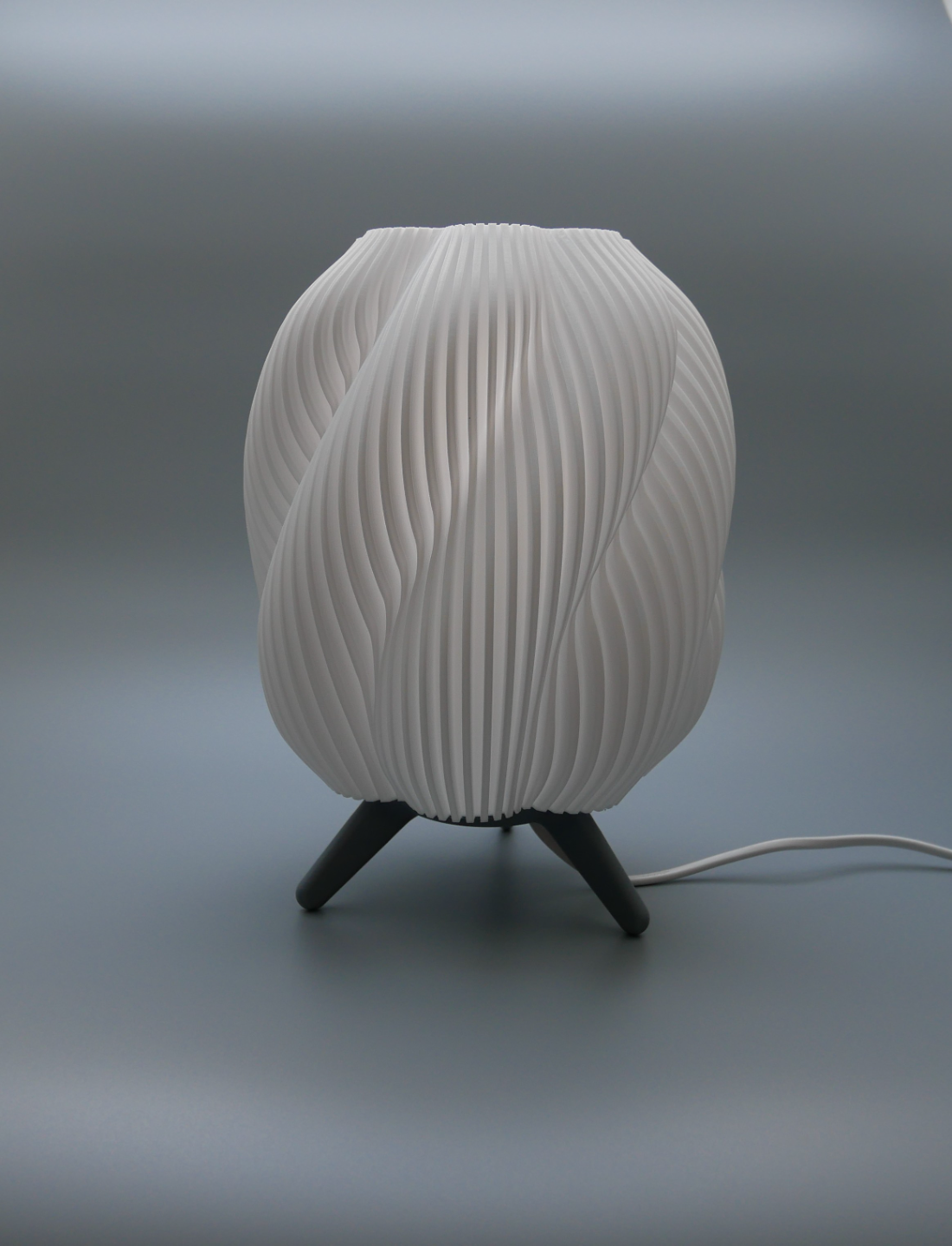 3D Printed Night Light - Striped Swirl