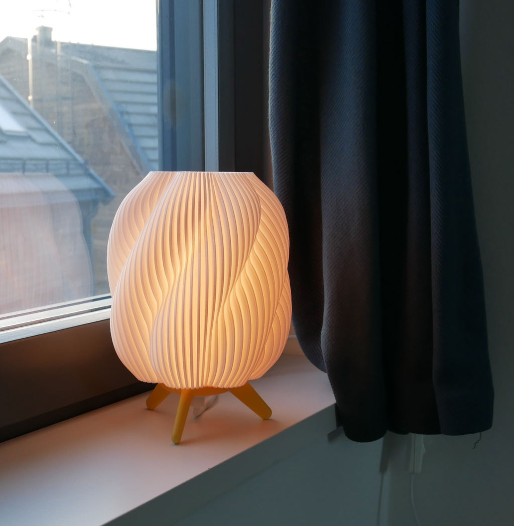 3D Printed Night Light - Striped Swirl