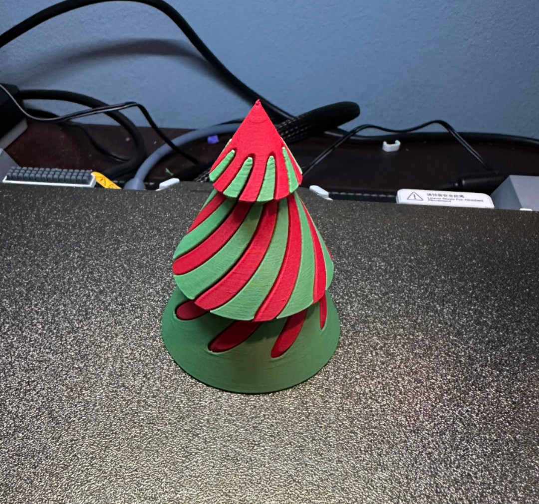 3D Printed Christmas Tree Spiral Fidget