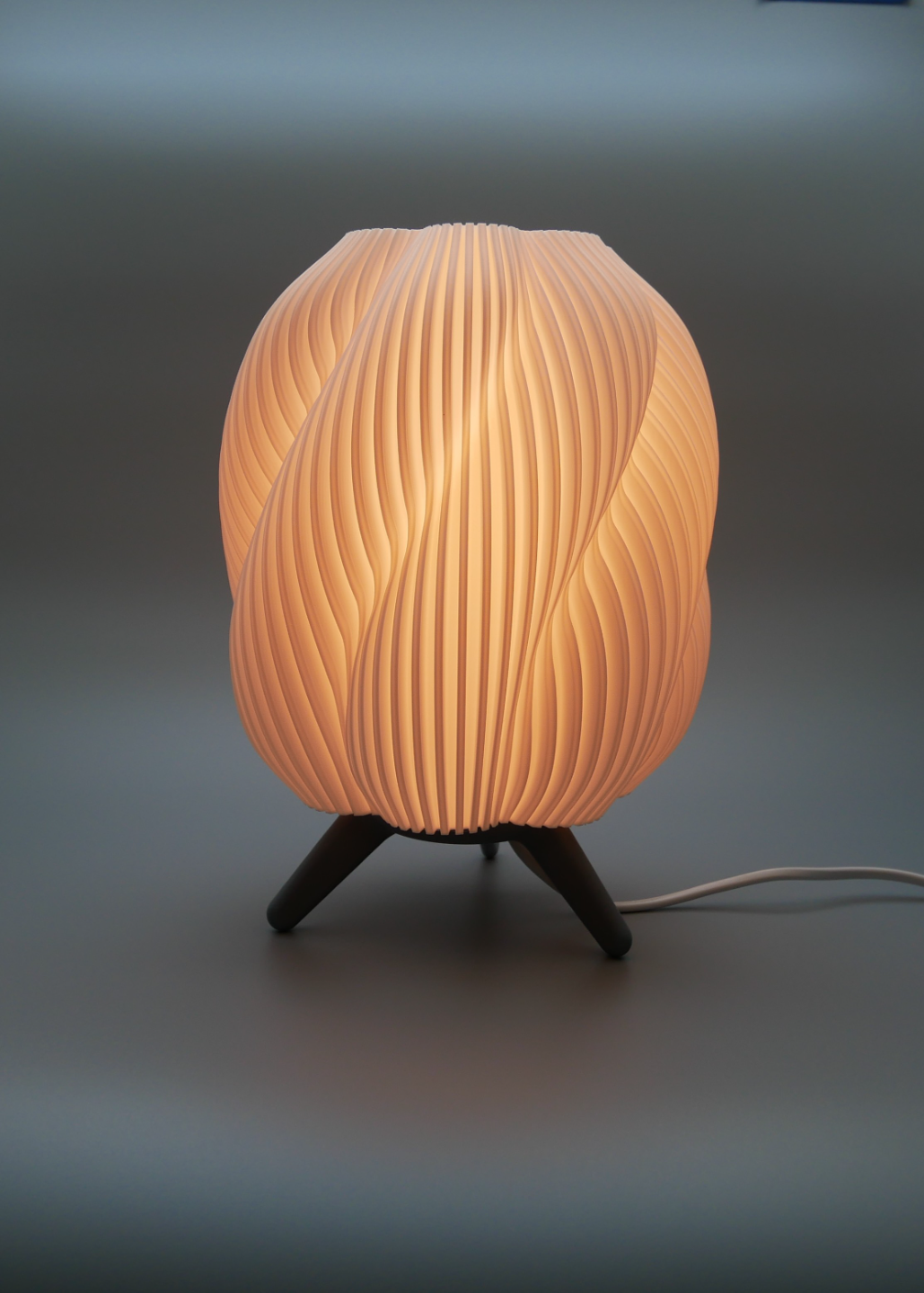 3D Printed Night Light - Striped Swirl